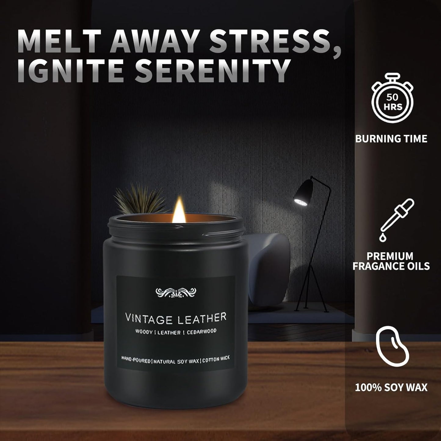 6 Pack Candles for Home Scented Aromatherapy Candles Gifts Set for Mens, Men Candle Set, 42 oz 300 Hour Long Lasting Candles, Gifts for Men, Birthday, Anniversary Present