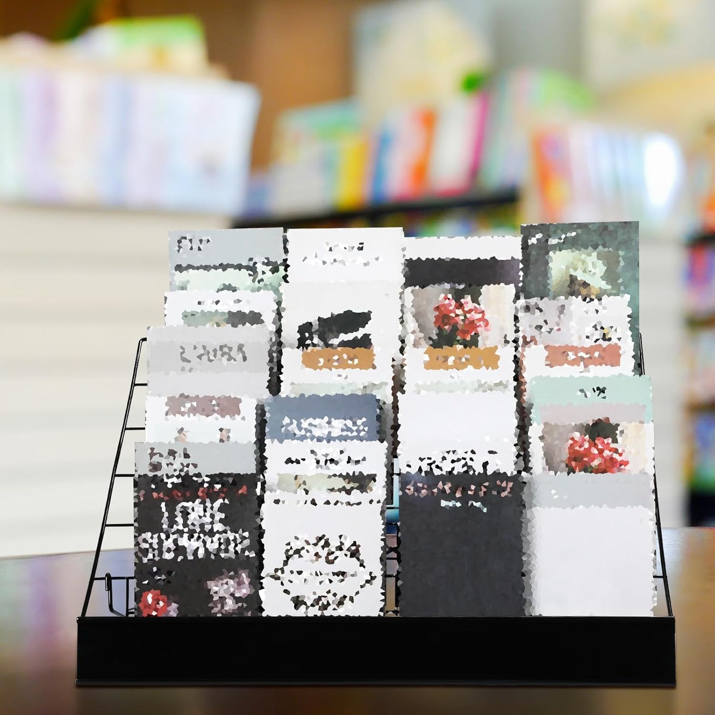 Queekay 6 Tier Wire Countertop Rack black Comic Book Holders Wide Wire Magazine Rack Tabletop Display Stand for Table Top Book Brochure Literature Comic Greeting Card Shelf Holder Stand