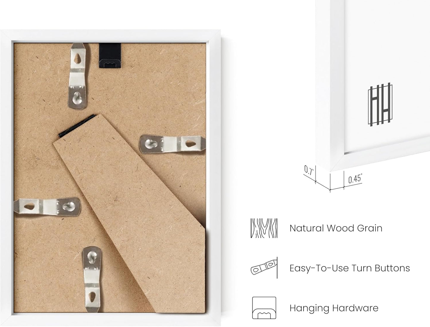 HAUS AND HUES 4x6 White Metal Picture Frames - White 4X6 Photo Frames - Features Premium Aluminum, Vertical Hanging, Easel Back for Tabletop, Home, Office (4x6 in, White, Set of 3)