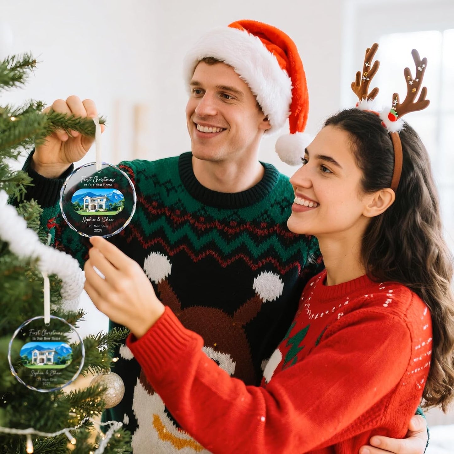 House Warming Gifts New Home Ornament Personalized First Home Christmas Ornaments 2025, New Home Gift Ideas, Housewarming Gift Ideas for Women, Custom Photo Christmas Crystal Ornament