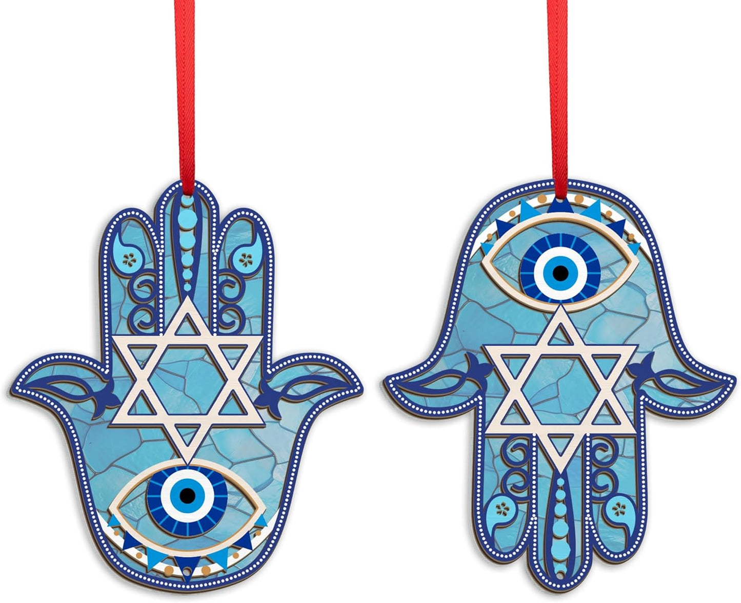 FLAGWIX Hanukkah Gifts for Women, Men - Christmas Ornament 2025, Hamsa Hand, Fatima Home Decor, Housewarming Gift Ideas, Spiritual Gifts - Christmas Decorations, Single Suncatcher Ornament