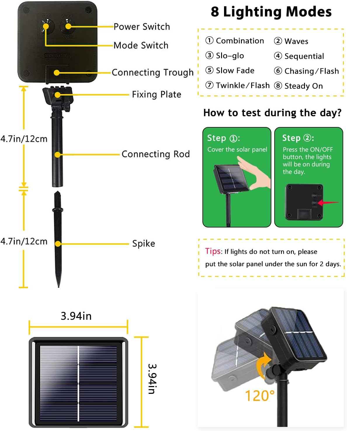 4 Pack Total 800 LED Solar Christmas Lights Outdoor, Solar String Lights for Outside with 8 Modes, Waterproof Green Wire Solar Powered Tree Light for Xmas Party Yard Garden Decorations (Warm White)