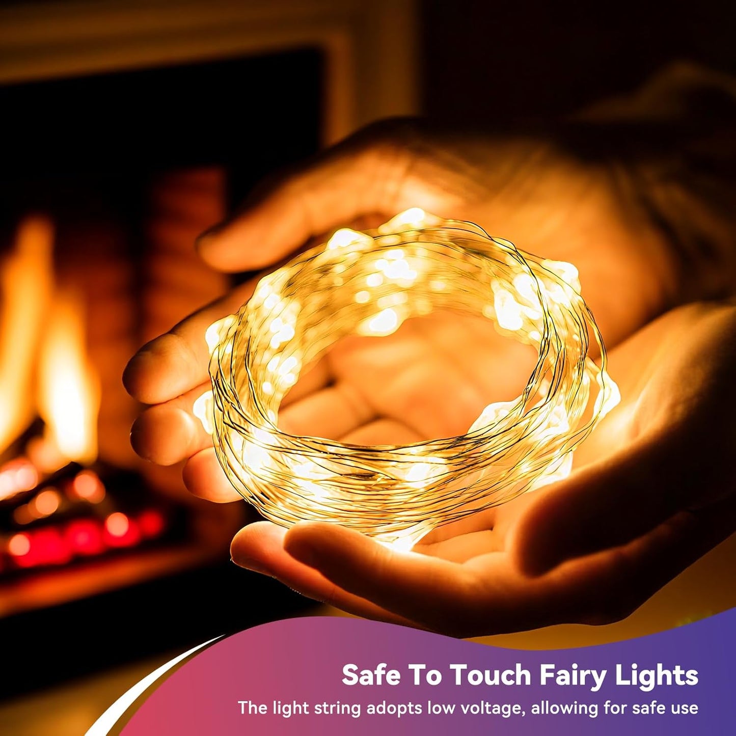 4 Pack 60LED Christmas Fairy Lights Battery Operated - 20FT Twinkle Lights with 2 Lighting Modes Indoor Outdoor, Waterproof Led Fairy String Lights for Bedroom, Classroom, Dorm, DIY Decor, Warm White