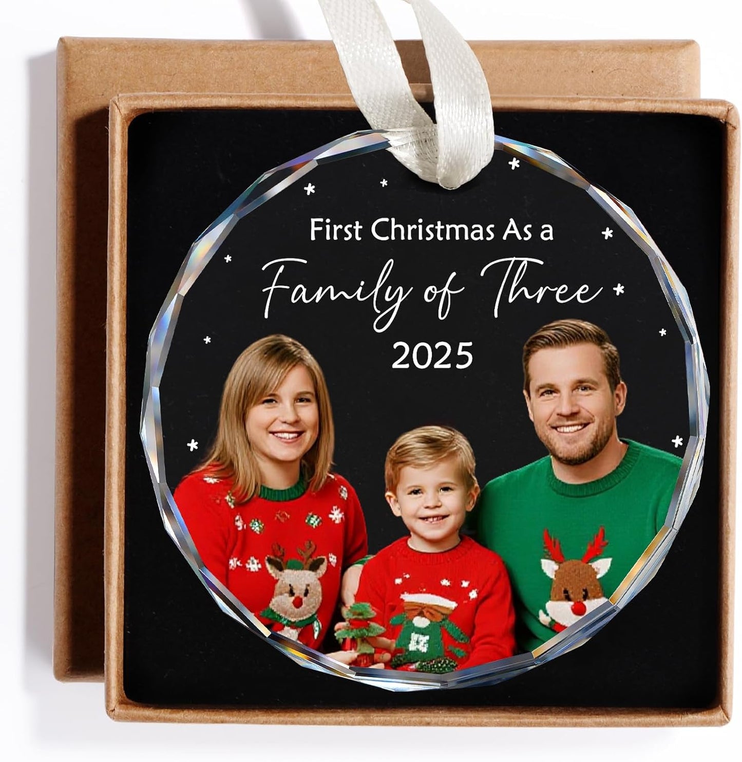 Family Christmas Ornaments 2025 Personalized, Custom Name, Photo Ornaments for Christmas Tree Decorations, Customized