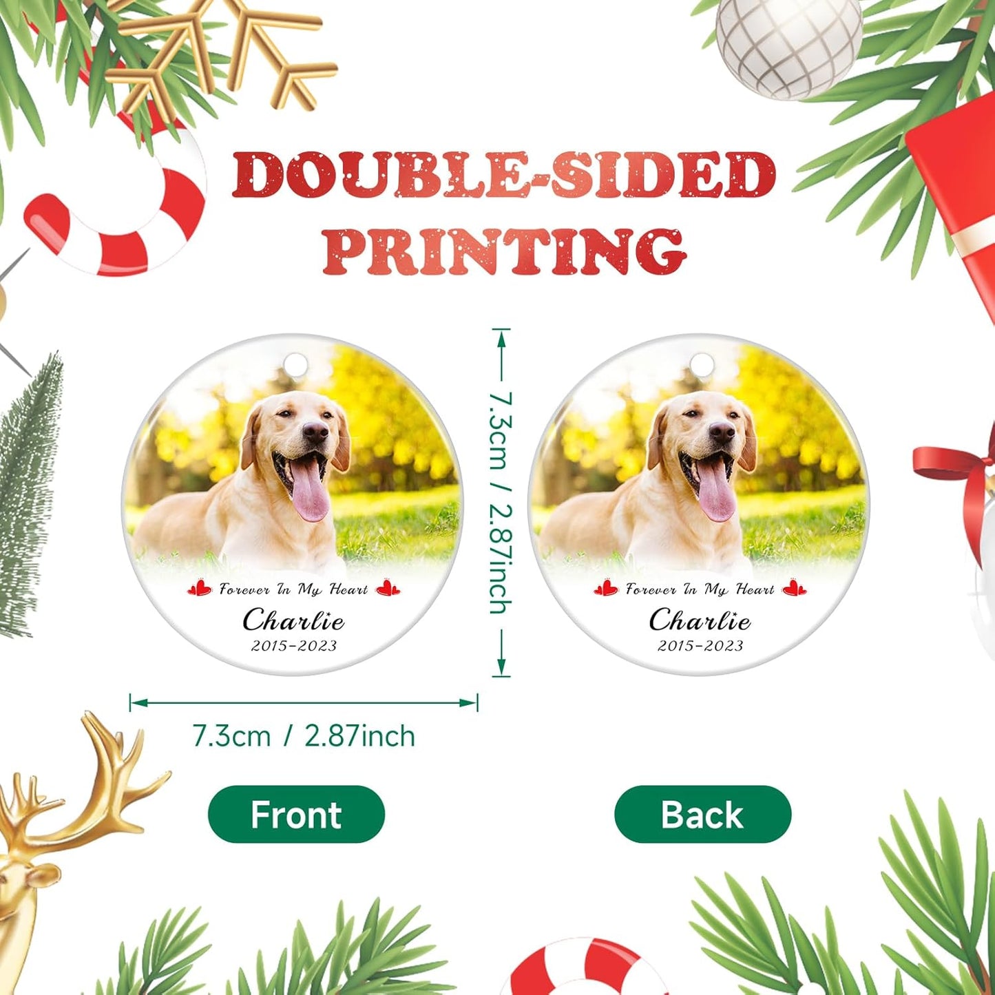 Personalized Pet Memorial Gifts, Custom Photo, Name & Dates, Dog Memorial Gifts for Loss of Dog, Cat, Customized Sympathy Keepsake Ornament 2025