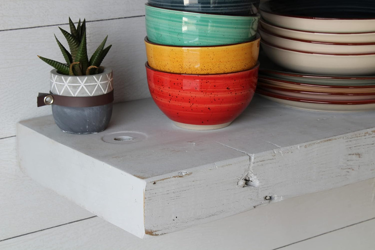 Urban Legacy Reclaimed Barn Joist Deep Floating Shelves | Deep Shelves with Low Profile Shelf Bracket with High Weight Capacity, Set of 2 (24" x 11" x 2.5", Rustic Gray)