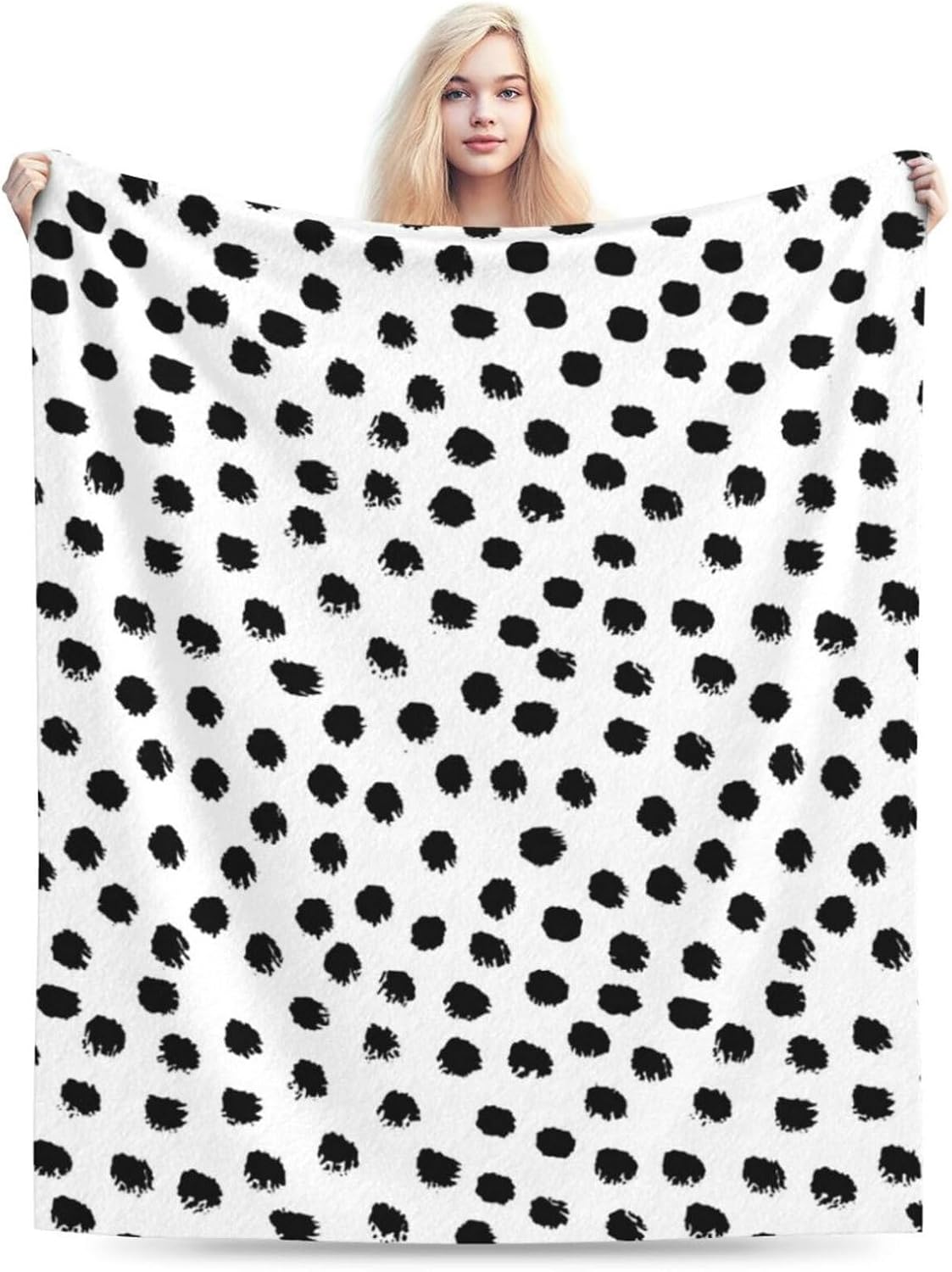 HGOD DESIGNS Polka DotsBlanket, Super Soft Brush Strokes Dots Throw Blanket 50"x60" Blanket for Bed Couch Chair Fall Winter Camping Living Room Office