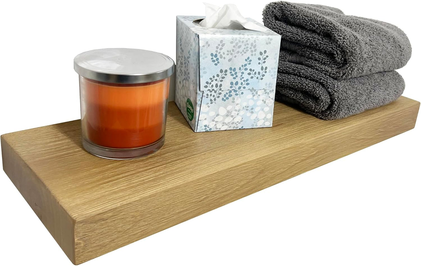 joelsantiques 24 Inch Wooden Floating Shelves for Wall - 24x8x2 in - Made of Natural Wood - Short Heavy Duty Rustic Wall Shelves for Bedroom - Perfect for Living Room, Kitchen - Beige