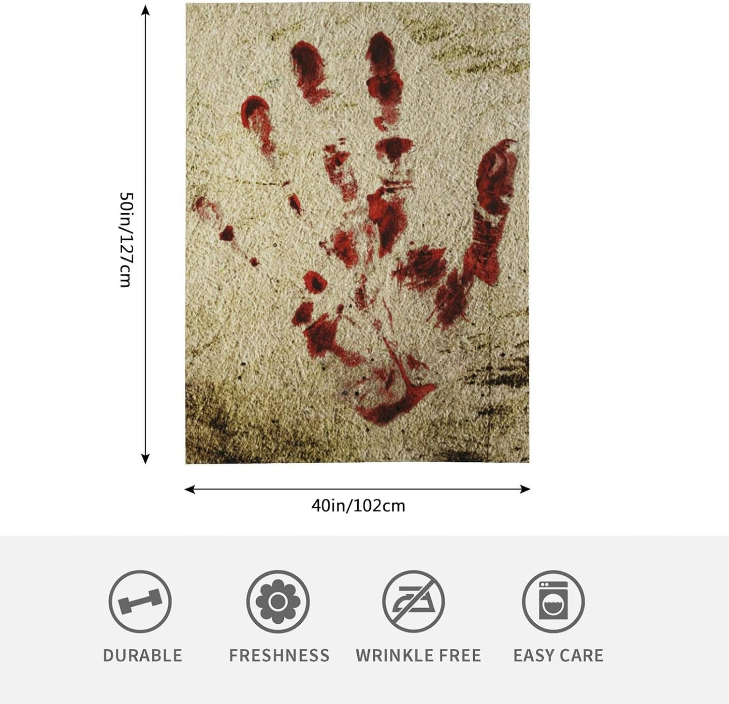 HGOD DESIGNS Bloody Hand Flannel Fleece Bed Blanket Throw Blanket Lightweight Cozy Plush Blanket for Bedroom Living Rooms Sofa Couch 40"x50"