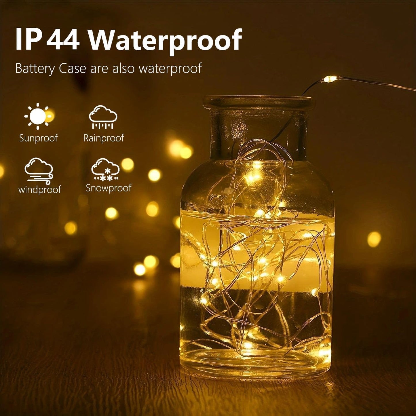 2-Pack Fairy Lights Battery Operated with Remote, Waterproof 33FT 100 LED Battery String Lights Outdoor Indoor, 8 Modes Twinkle Lights with Timer for Bedroom Classroom DIY Christmas Decor (Warm White)