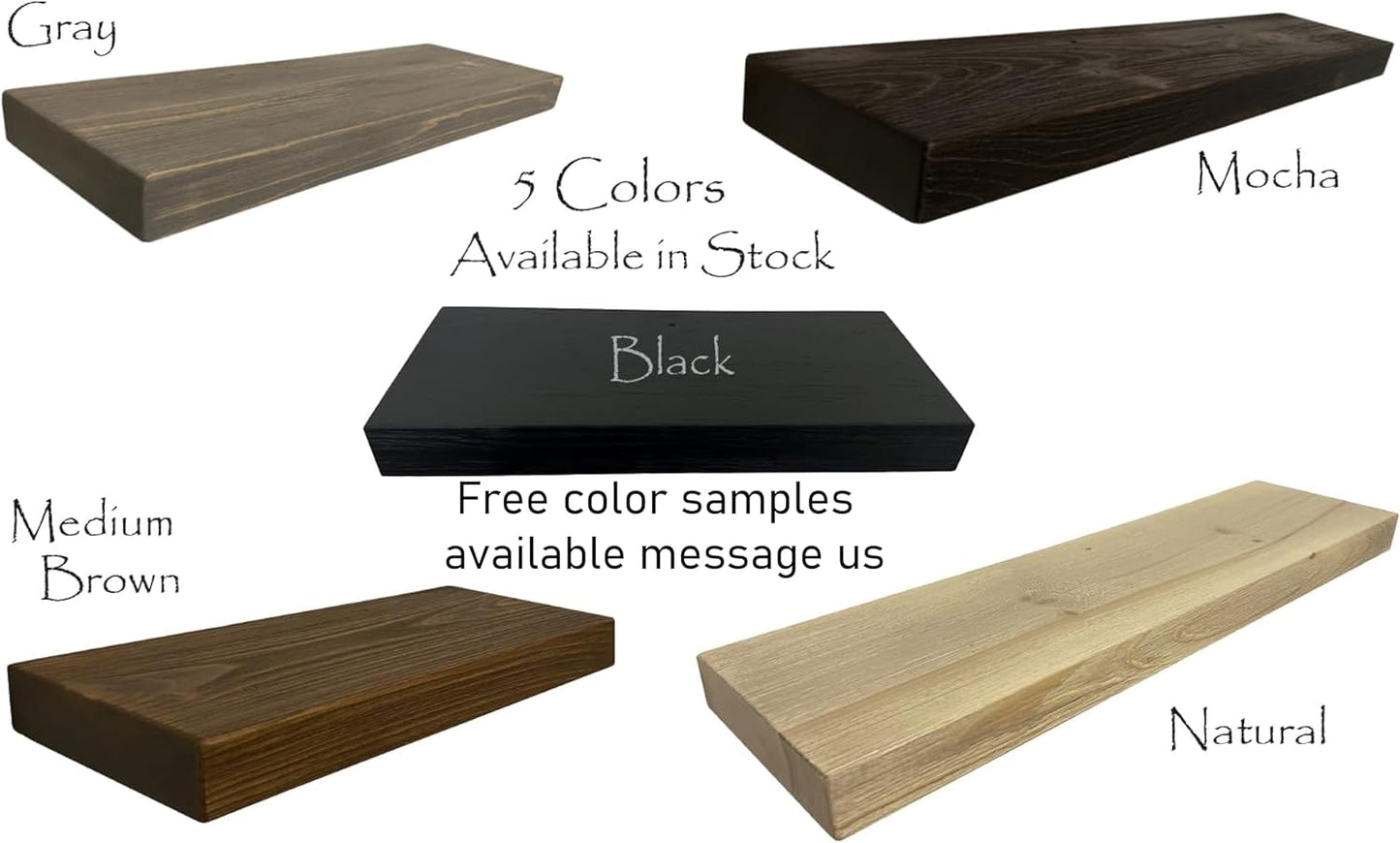 joelsantiques 60 Inch Wooden Floating Shelves for Wall - 60x8x2 in - Made of Natural Wood - Long Heavy Duty Rustic Wall Shelves for Bedroom - Perfect for Living Room, Kitchen - Made in USA - Mocha