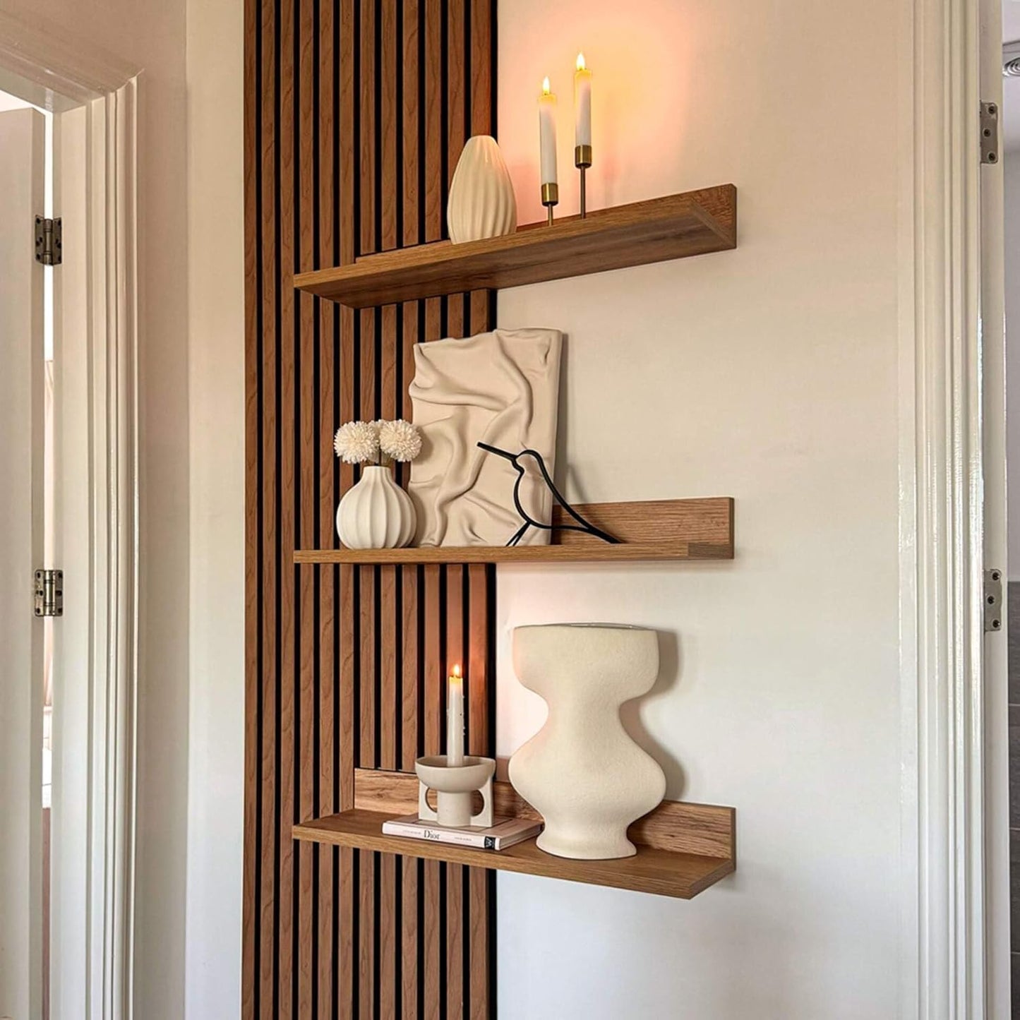 Mobili Fiver, Set of 2 Rachele Shelves, 23.62 in, Rustic Oak, Made in Italy