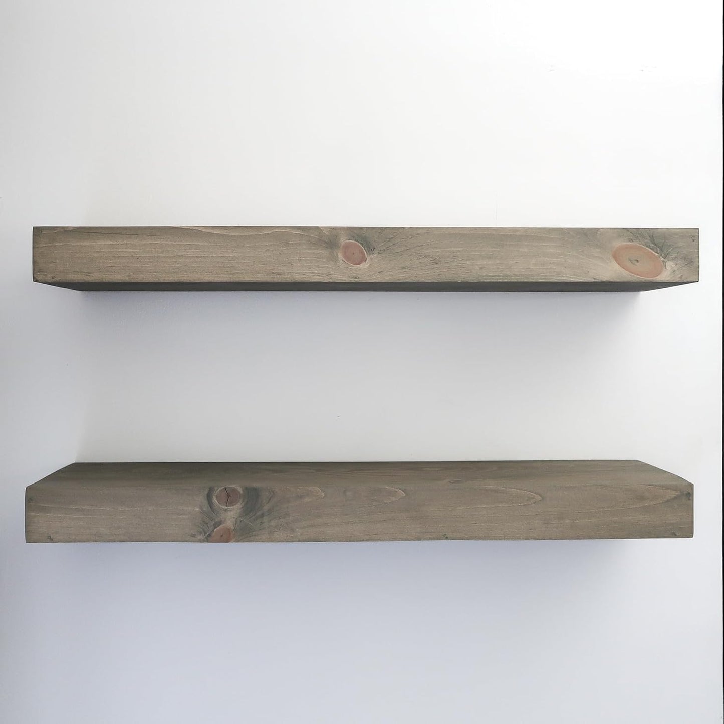 Modern Floating Shelves 3 Inches Thick for Wall, Wide Shelves for Kitchen, Living Room, Bedroom, and Bathroom, Natural Pine Wood, Rustic Wooden Shelf, (Set of 2) (Aged Barrel, 36Lx3Hx6D)