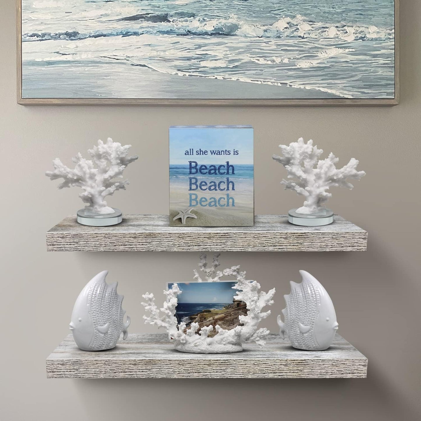 Sorbus Floating Shelves, Wall Shelves for Bedroom, Kitchen, Living Room, Bathroom Shelves Over The Toilet, Home Decor, Farmhouse, 24 x 9 Inch Wall Mounted Floating Shelves for Wall, 2 Pack, Rustic