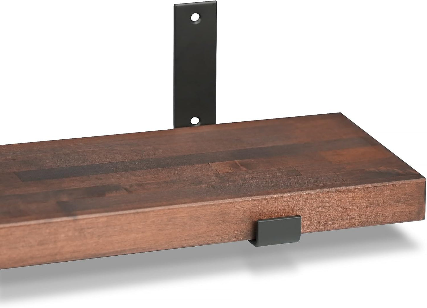 CONSDAN Floating Shelves for Wall Mounted Book Shelf Hanging Shelves Floating Bookshelf for Bedroom, Bathroom, Living Room, Kitchen USA Grown Solid Hardwood, Dark Maple 48x7.5x1.5 in (Set of 3)