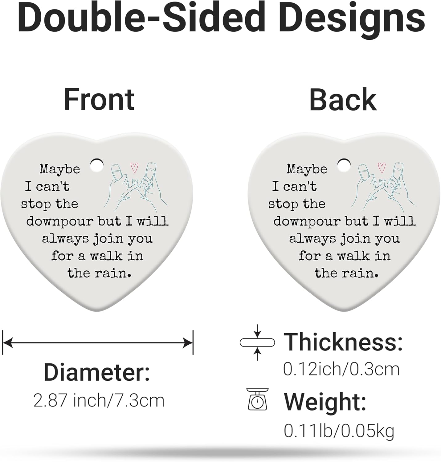 Friendship Gifts for Women, Best Friend, Funny, Work Besties, Sister, Friend Ornaments for Women, Ceramic Christmas Ornaments (Friendship)