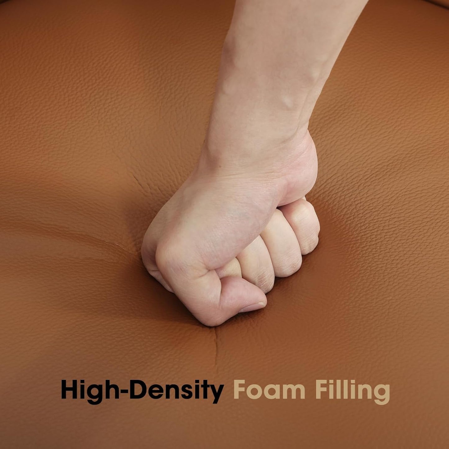 360° Swivel Leather Accent Chair, Modern Barrel Club Chair with Leather Upholstery and Sturdy Base, Comfortable Armchair for Living Room, Bedroom, Reading Nook, Brown