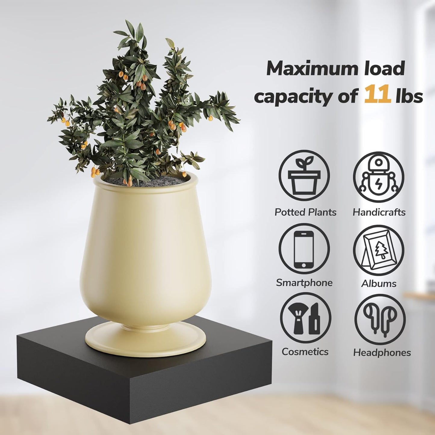 BAMEOS Small Floating Shelves for Wall, Small Black Shelf 5.9 * 5.7 Inch Display Ledges for Decor, Mini Shelf for Wall, Black