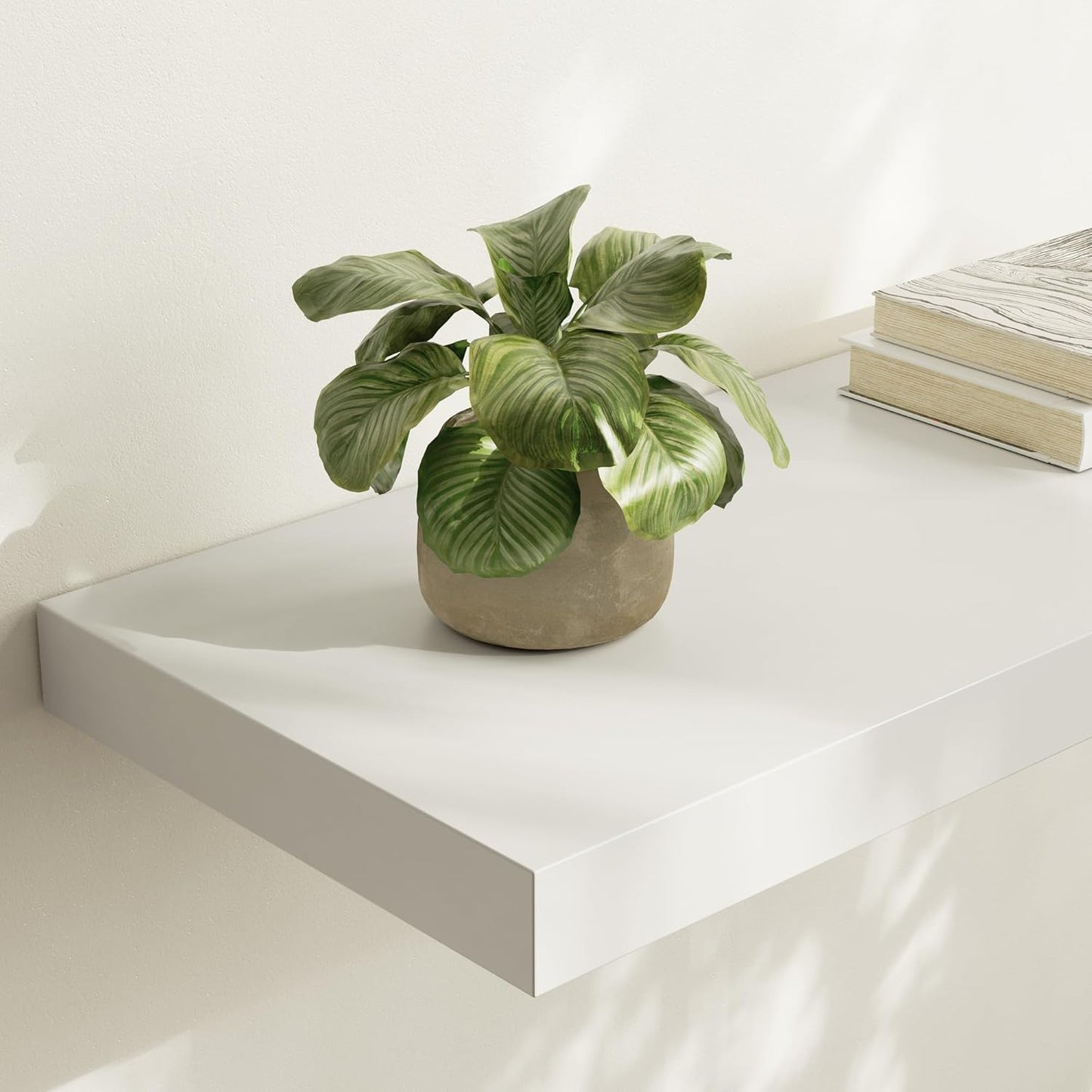 Large Floating Shelves for Wall Set of 3 Wooden Wall Shelves 36 in x 12.75 in x 2 in Room Decor Long Shelf with Invisible Wall Mount Bracket for Bedroom Kitchen Living Room White