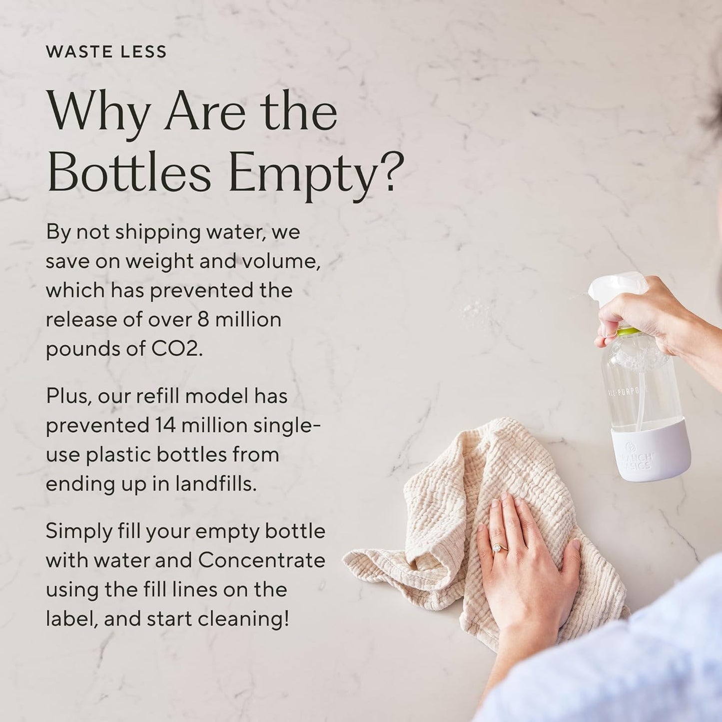 Branch Basics Premium Starter Kit in Glass: All Purpose Cleaner, Glass Cleaner, Bathroom Cleaner, Wash Bottle, and Laundry Bottle (3 Glass Spray Bottles + Concentrate) Fragrance-Free