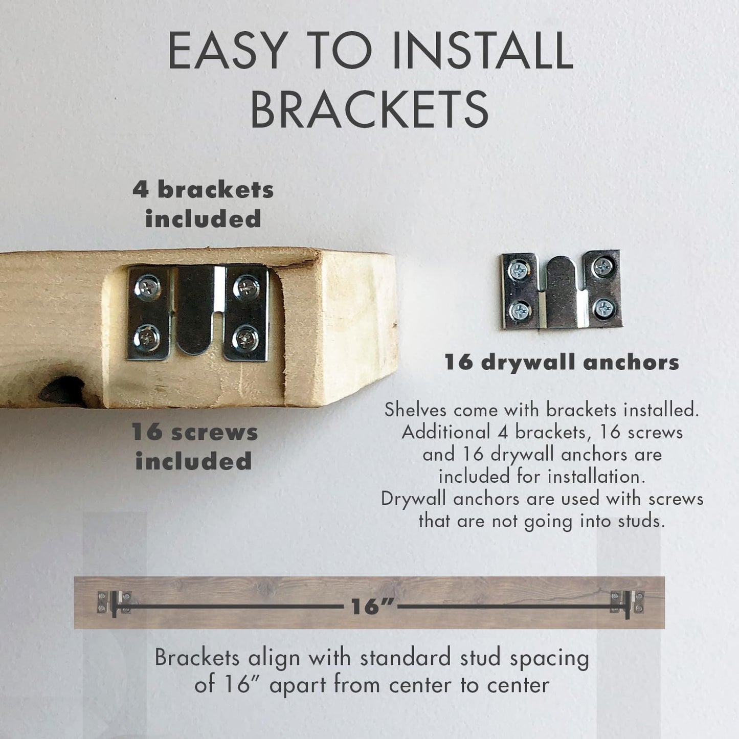 Urban Legacy Reclaimed Barnwood Planks | Floating Shelves for Wall w/Flush Mount Shelf Bracket Set Included | Set of 2 (Coffee Bean, 48" x 7" x 2"