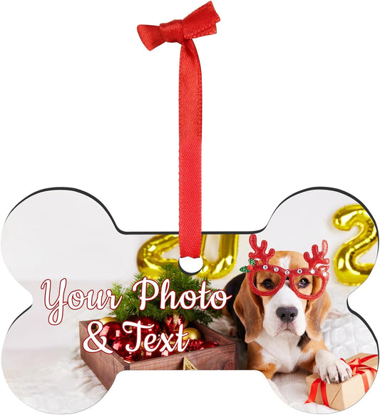 Personalized Christmas Ornaments 2025 Wood Custom Picture Text Hanging Ornament Customized Christmas Tree Decorations Keepsake Gift for Family Couples Xmas Tree Home Decor