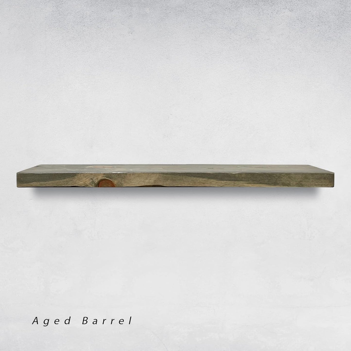 URBANDI, Rustic Floating Shelves, Set of 2, Hidden Bracket, Solid Wood, Heavy Duty, Wall Mounted Shelves, (Grey, 36Wx12D)