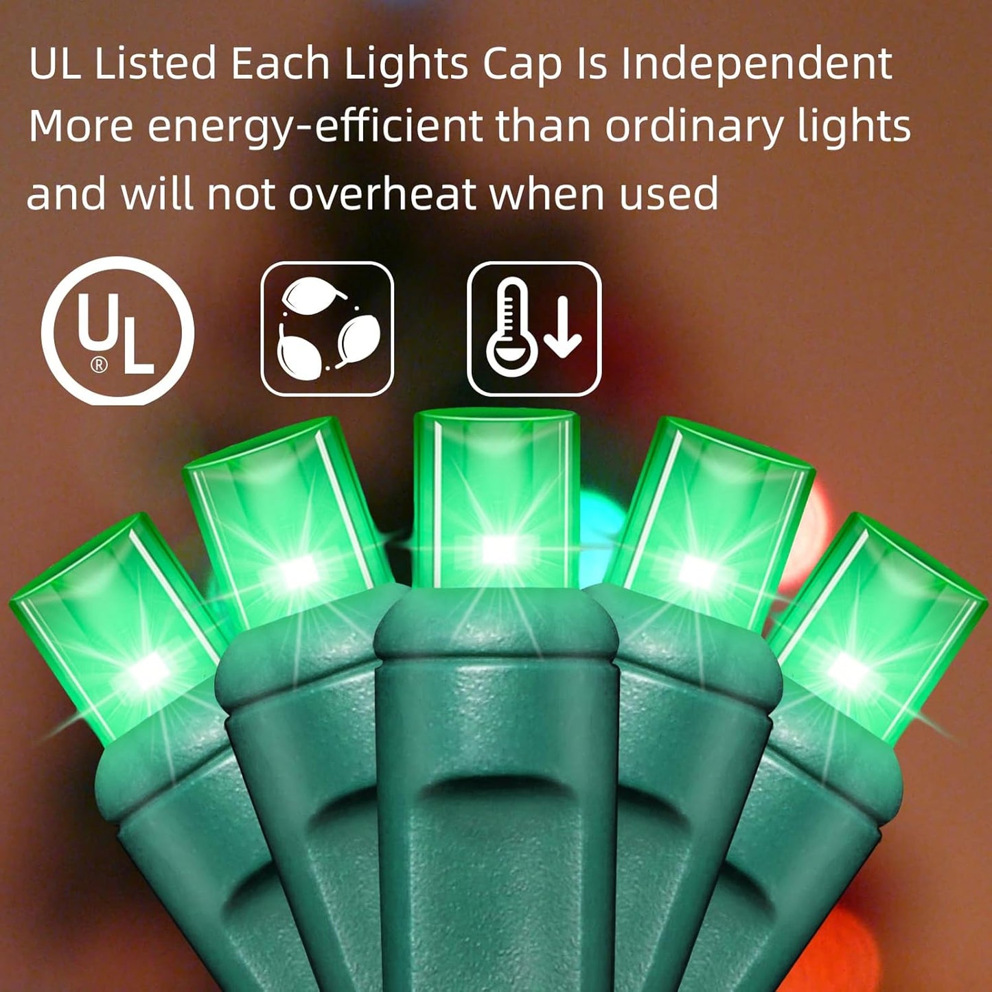 200LED (4pk of 50L) String Lights, LED Christmas Lights, 6" SPACING,Green Wire,Green