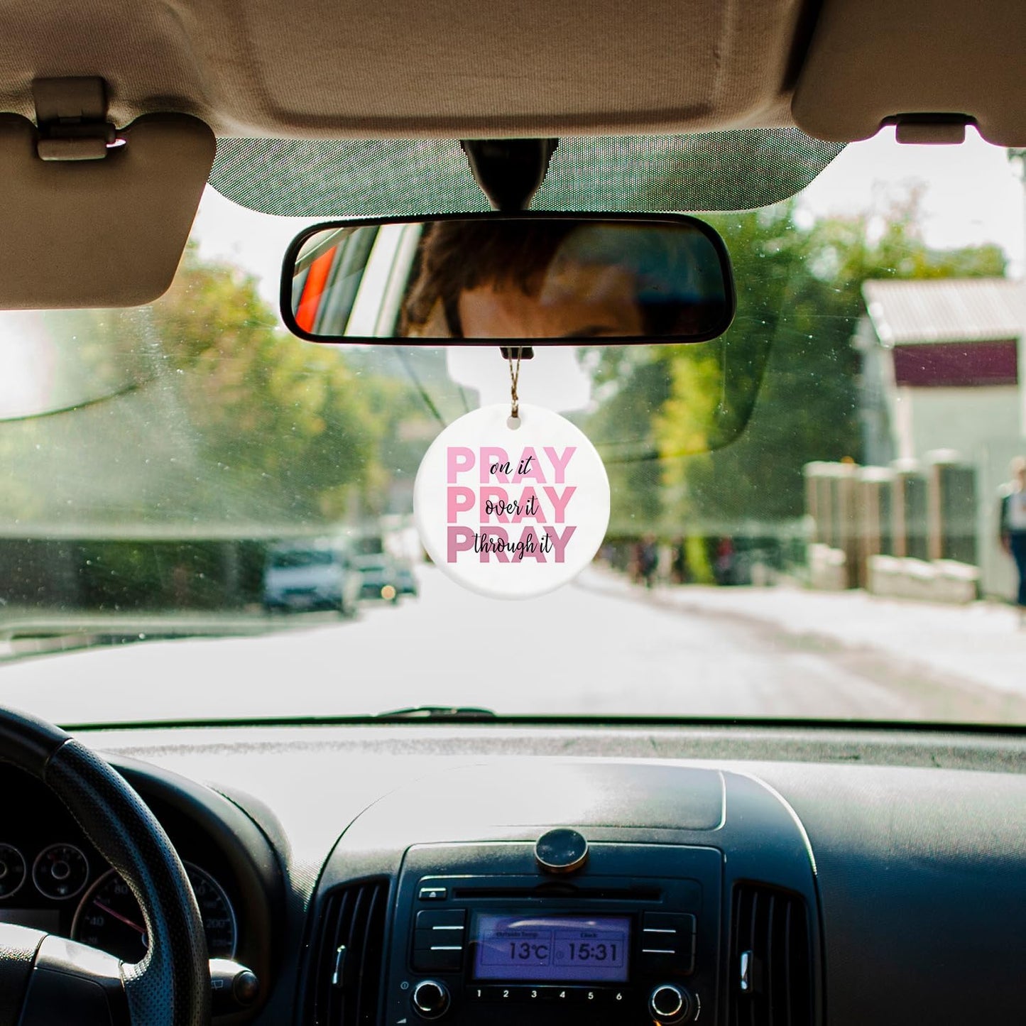 Christian Christmas Ornaments, Pray on It Pray Over it Pray Through It Scripture Religious Ceramic Christmas Xmas Ornament Keepsake Decorations, Christian Gifts for Women Teen Girls