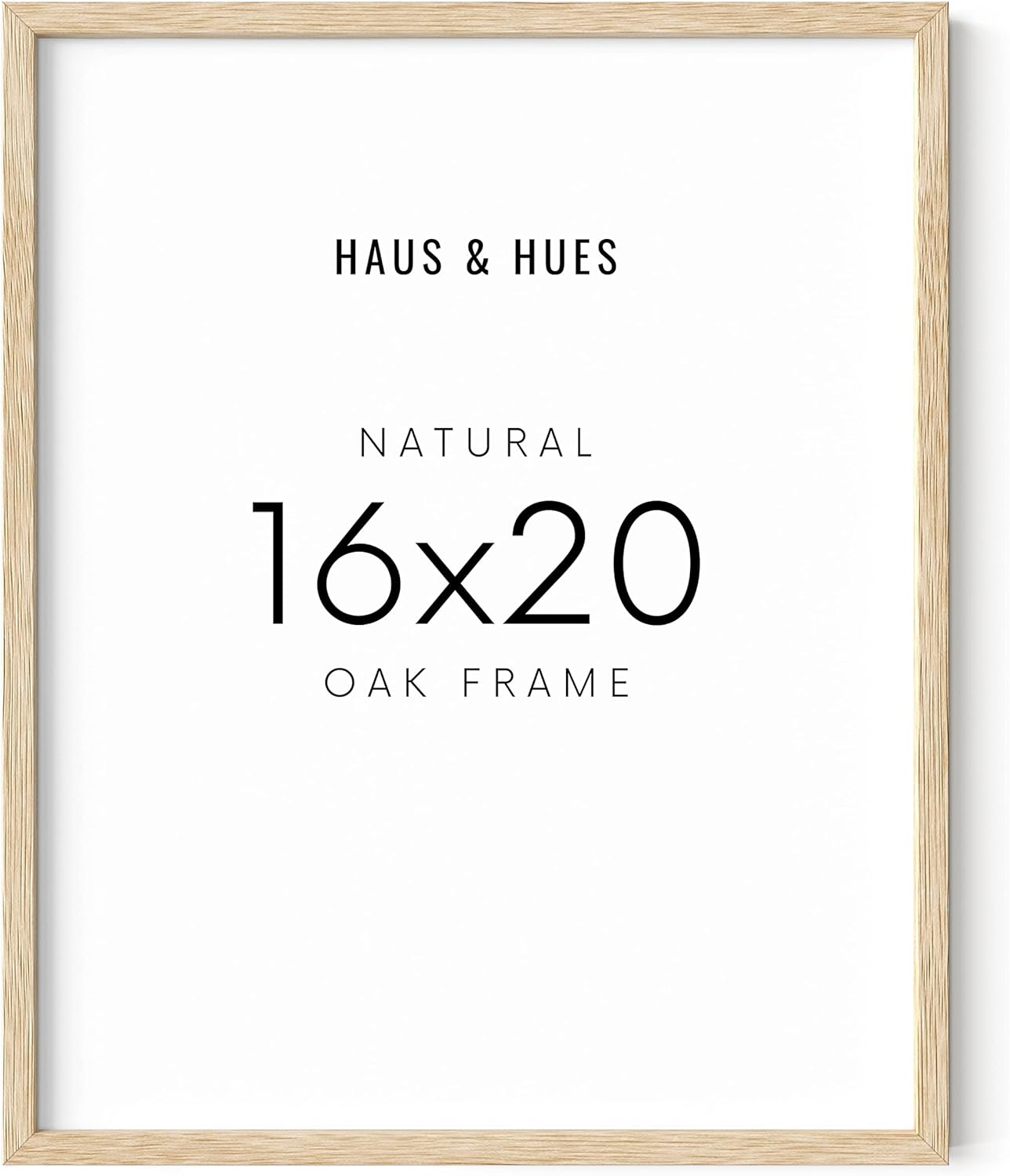HAUS AND HUES Beige Oak Wood 16x20 Picture Frame - Modern Wood Wall Art Display - Lightweight 16x20 Frame for Art Prints, Photos, Posters - Ready-to-Hang Vertically & Horizontally