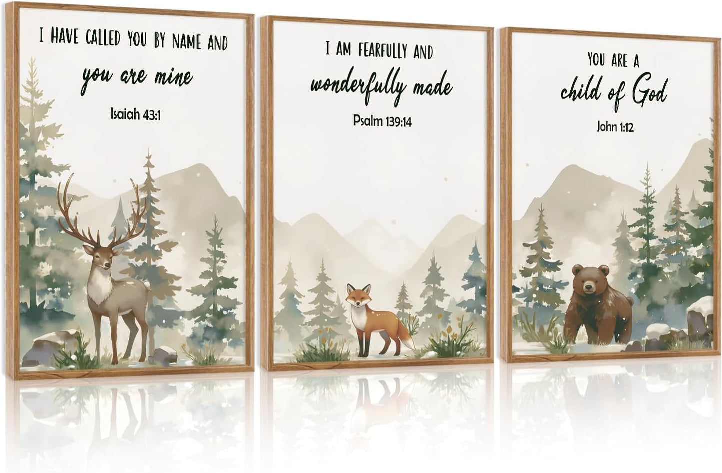 HPNIUB Bible Verses Canvas for Kids, You are A Child of God Scripture Wall Art, Jungle Animals Christian Religious Wall Decor, Ready to Hang for Nursery, Classroom, Bedroom, Playroom- 16"x24"x3