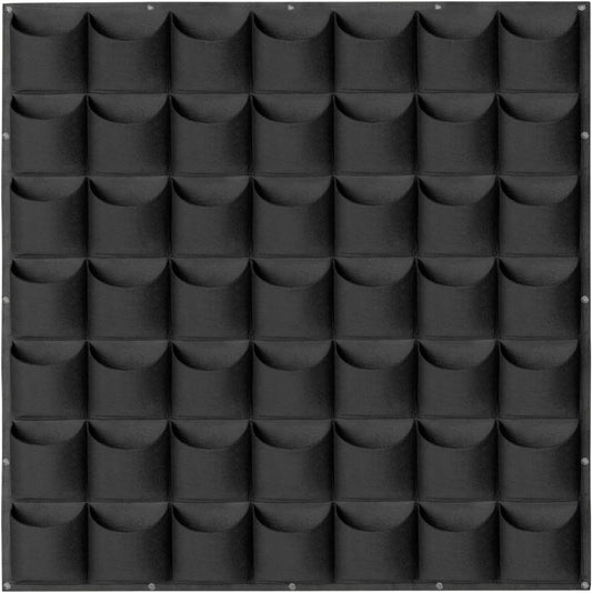 49 Pockets Hanging Planter Bags, Hanging Vertical Wall Mounted Plant Planting Grow Bags, Herb Garden Planter Outdoor Indoor Growing Bag, Gardening Vertical Greening Flower Container(1m×1m, Black)