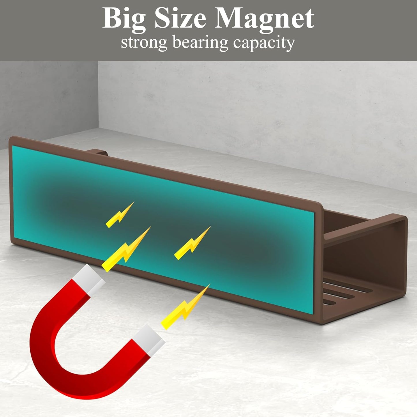 4 Pack Magnetic Spice Rack Organizer for Refrigerator and Oven, Brown Fridge Organizers and Storage for Kitchen