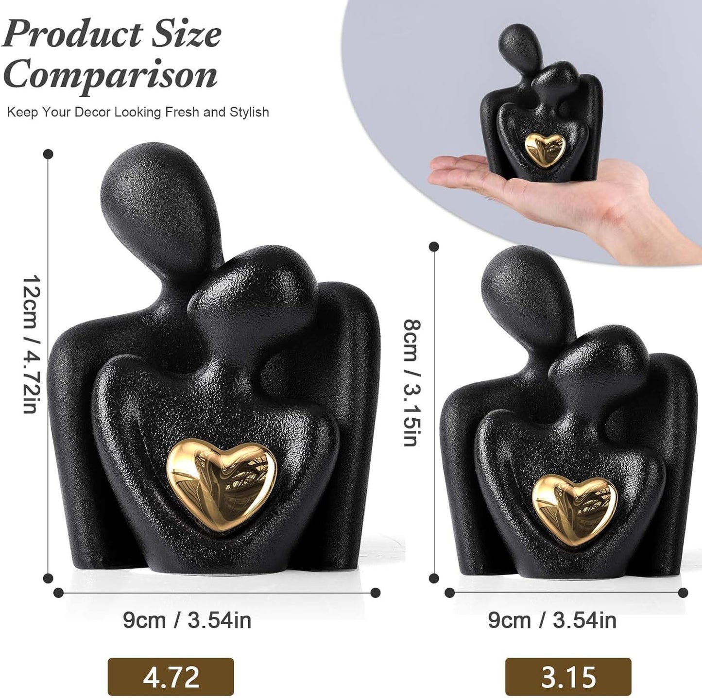 XMGZQ Mini Couple Statue Tv Stand Decor Items for Living Room Home Decor,Bedroom Decor for Couples Sculpture for Anniversary Wedding,Love Gifts for Couples 2025,Knick Knacks for Shelves