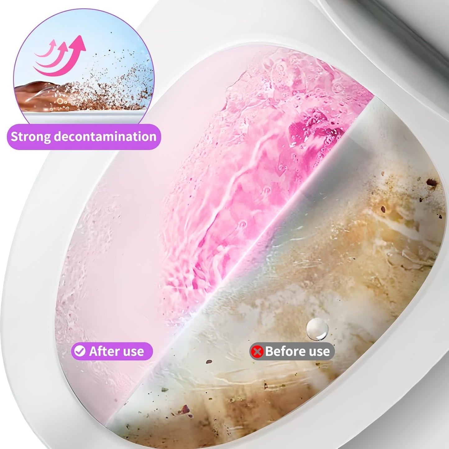 Toilet Bowl Cleaner-Cute Dinosaur-Shaped Toilet Bowl Cleaner Bottle Automatic Bathroom Toilet Tank Cleaner Easy-To-Use Septic Safe Toilet Cleaner in Bottle with Peach Scent (1, pink)