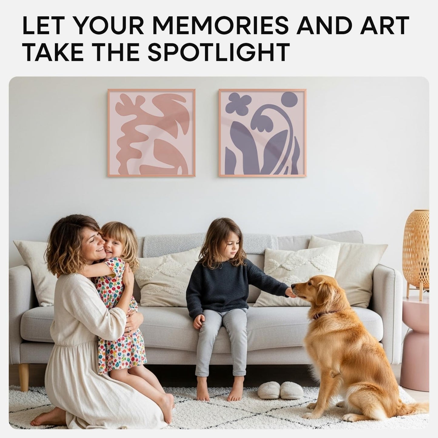 Homeforia 16x16 Picture Frame Rose Gold, High End Metal 16 x 16 Square Poster Frame with Mat 12 x 12 Photo, 16x16 Frame Matted to 12x12 Print, 16by16 Hanging Frames, Tempered Glass, Wall Kit, Set of 1