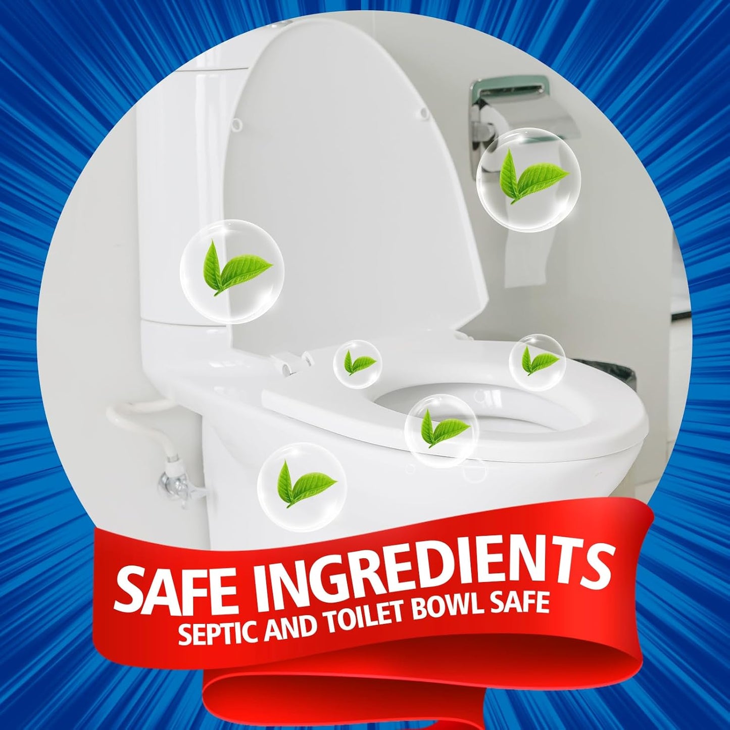 USKICH Toilet Bowl Cleaner Tablets 80 PACK, Bathroom Automatic Toilet Tank Blue Cleaners with Bleach, Slow-Releasing Household Toilet Cleaners for Deodorizing, Descaling, against Tough Stains