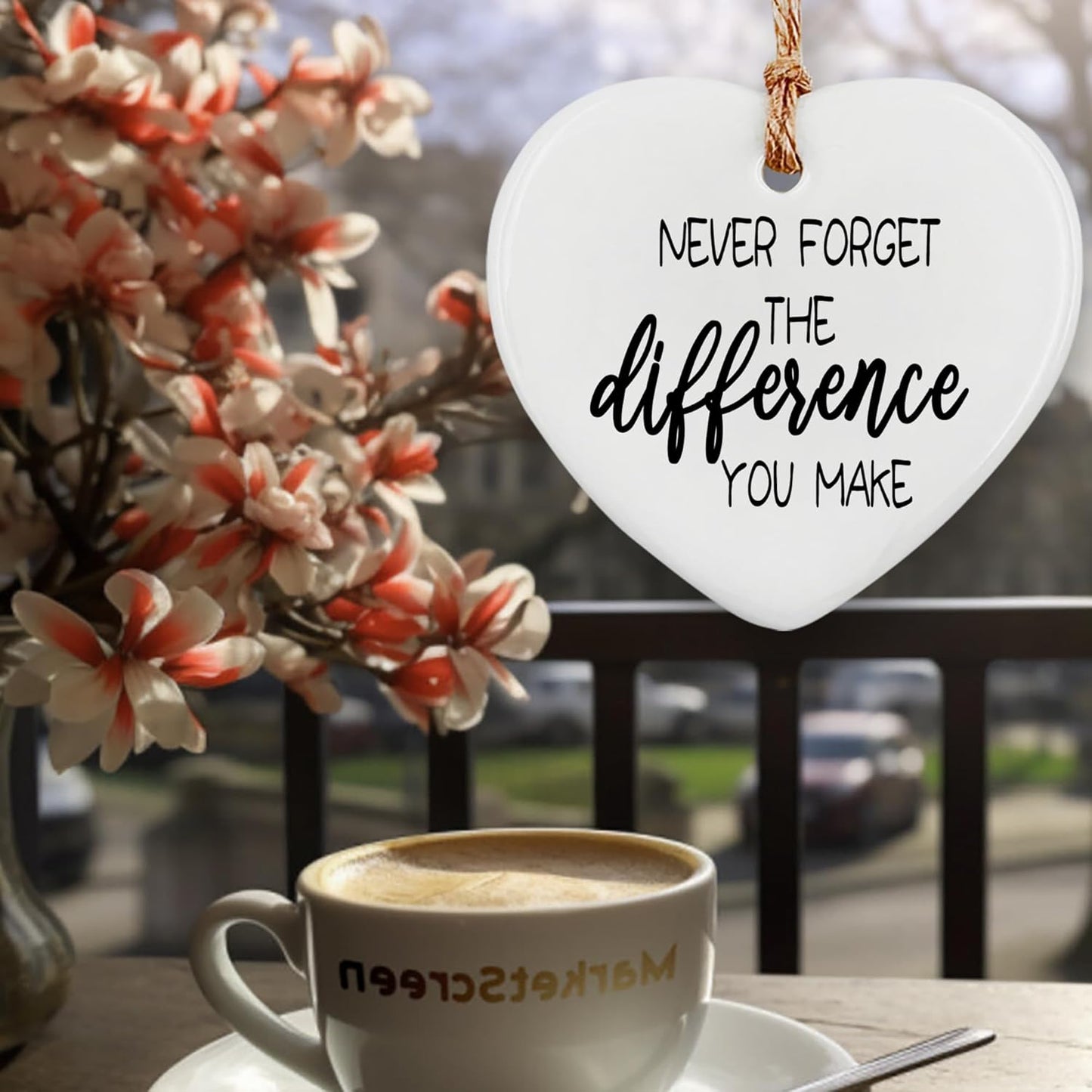 Thank You Gifts for Women Men - Never Forget The Difference You Make Ceramic Ornament Keepsake Appreciation, Retirement Gifts for Women Men, Farewell, Goodbye, Leaving Ideas for Coworker, Boss
