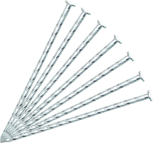 50/100/150 Pack 6" Solid Galvanized Non-Rust Metal Garden Stakes Spiral Landscape Edging Anchors for Paver Edging, Gardening, House Construction, etc (50)