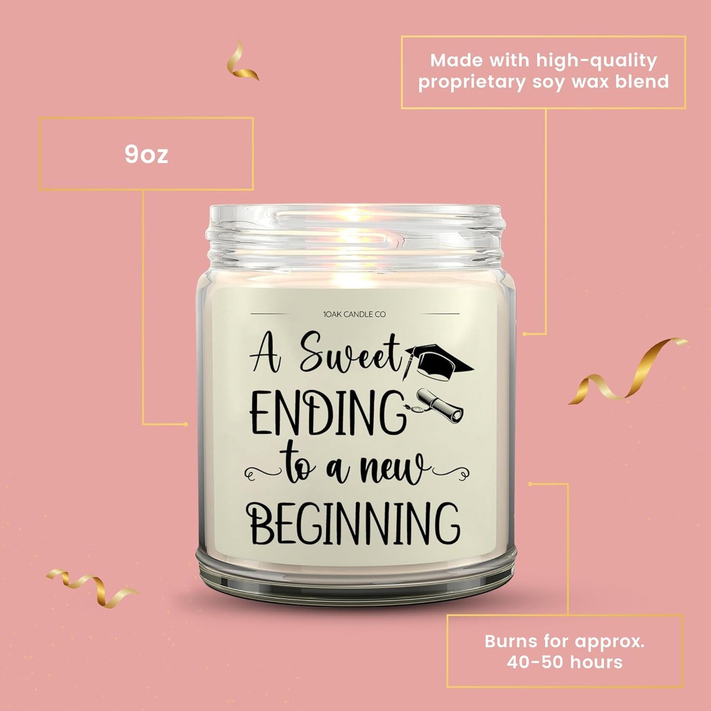 1OAK Vanilla Scented Candles Gifts for Women - Graduation Candle - 2025 Graduation Gifts for Her, Him - College, High School Senior 2025