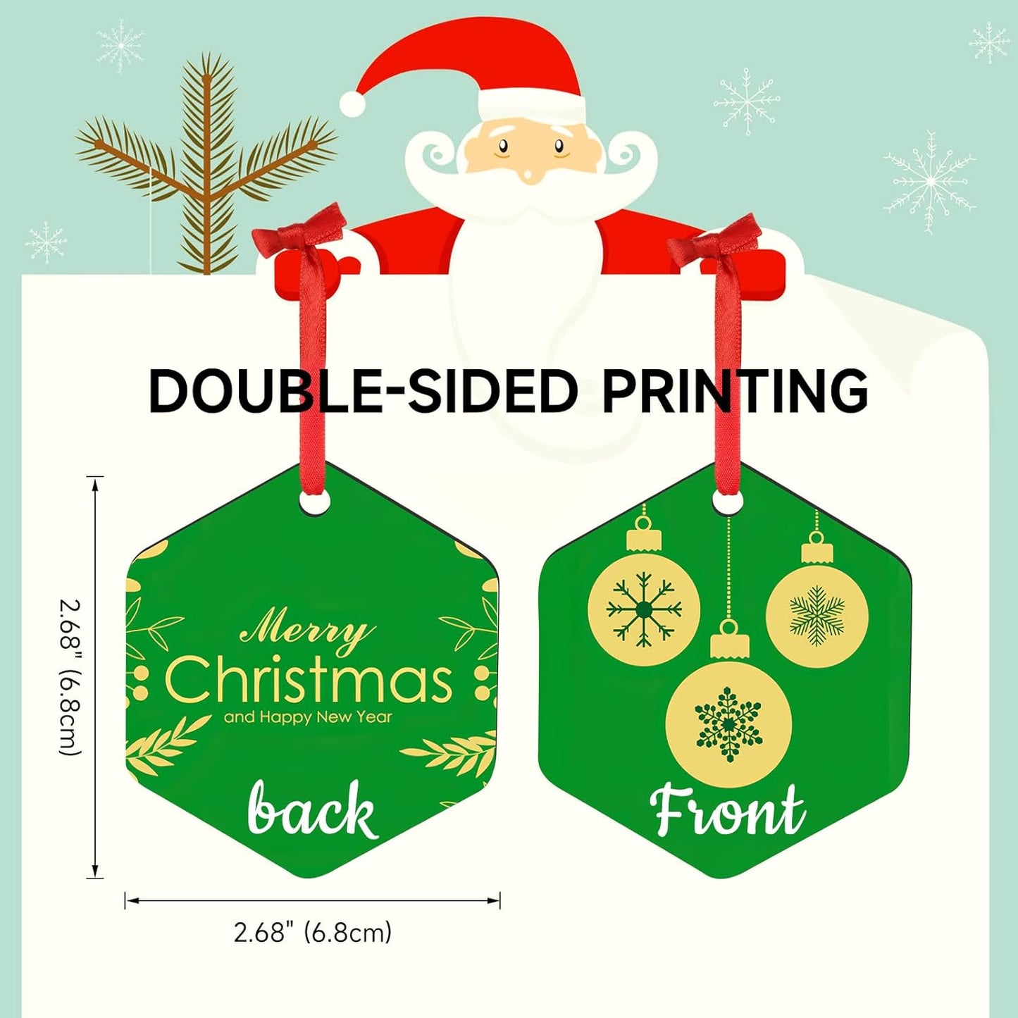 Personalized Christmas Ornaments 2025 Wood Custom Picture Text Hanging Ornament Customized Christmas Tree Decorations Keepsake Gift for Family Couples Xmas Tree Home Decor