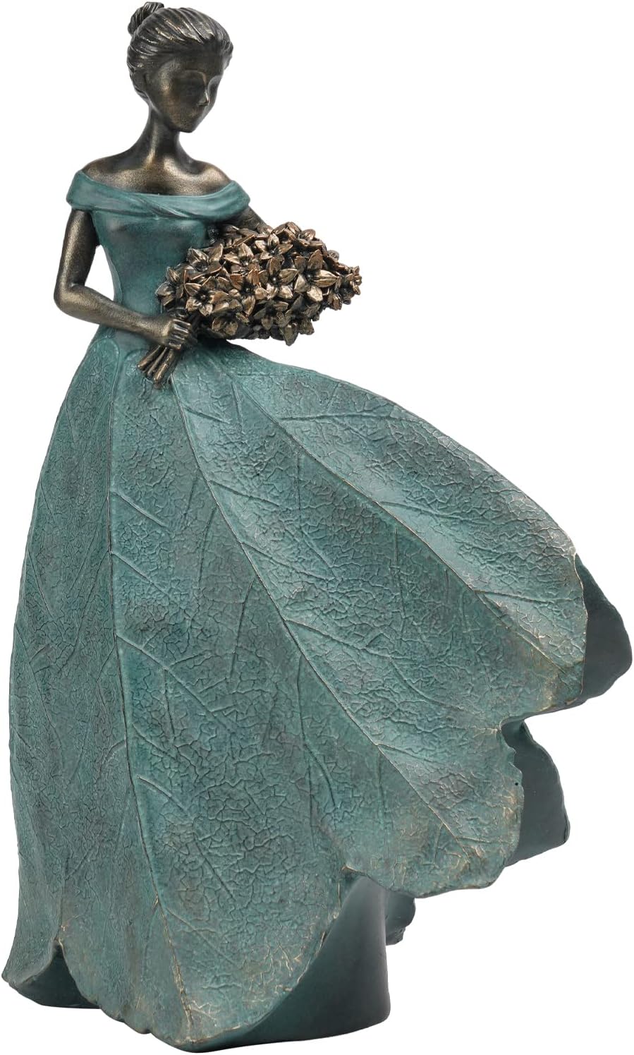 Guichifun Fairy Statue Collection Home Decoration - Leaf Angel Girls Resin Home Garden Patio Decor Memorial Gift for Mom Outside or Inside Outdoor Yard Decorations Figurines 7.5 x 4.5 x 11.5 Inch