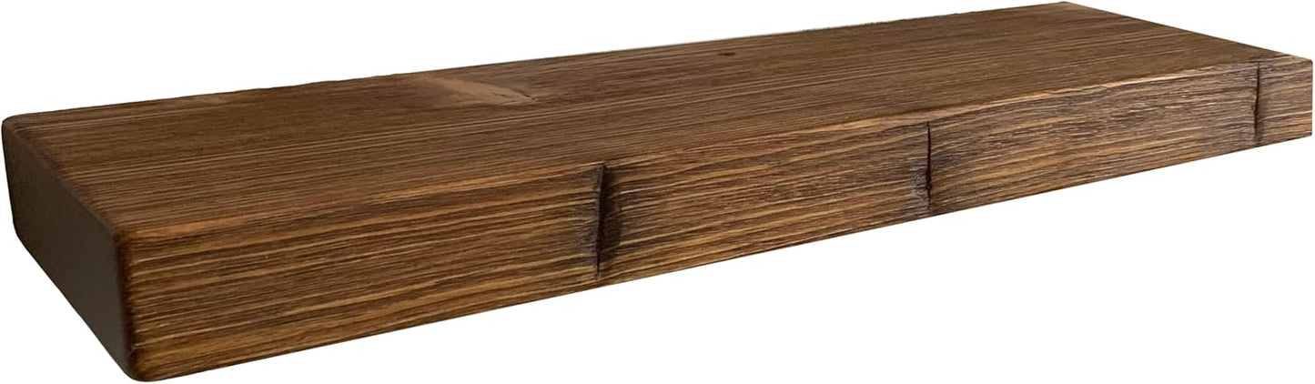 joelsantiques 30 Inch Wooden Floating Shelves for Wall - 30x9x2 in - Made of Natural Wood - Long Heavy Duty Rustic Wall Shelves for Bedroom - Perfect for Living Room, Kitchen - Medium Brown