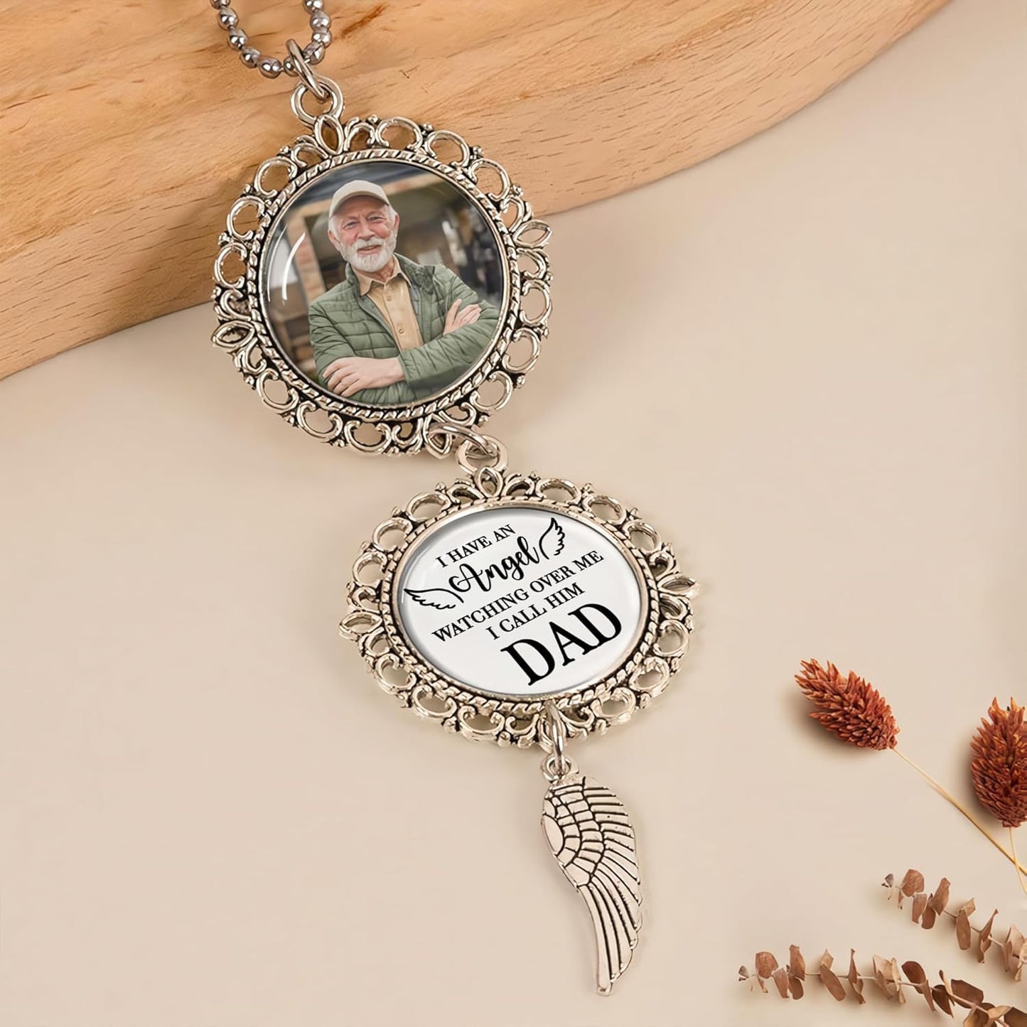 2025 Personalized Memorial Metal Alloy Car Hanging Ornament - Christmas, Birthday, for Loss of Loved One - Custom Photo in Loving Memory Keepsake Decoration