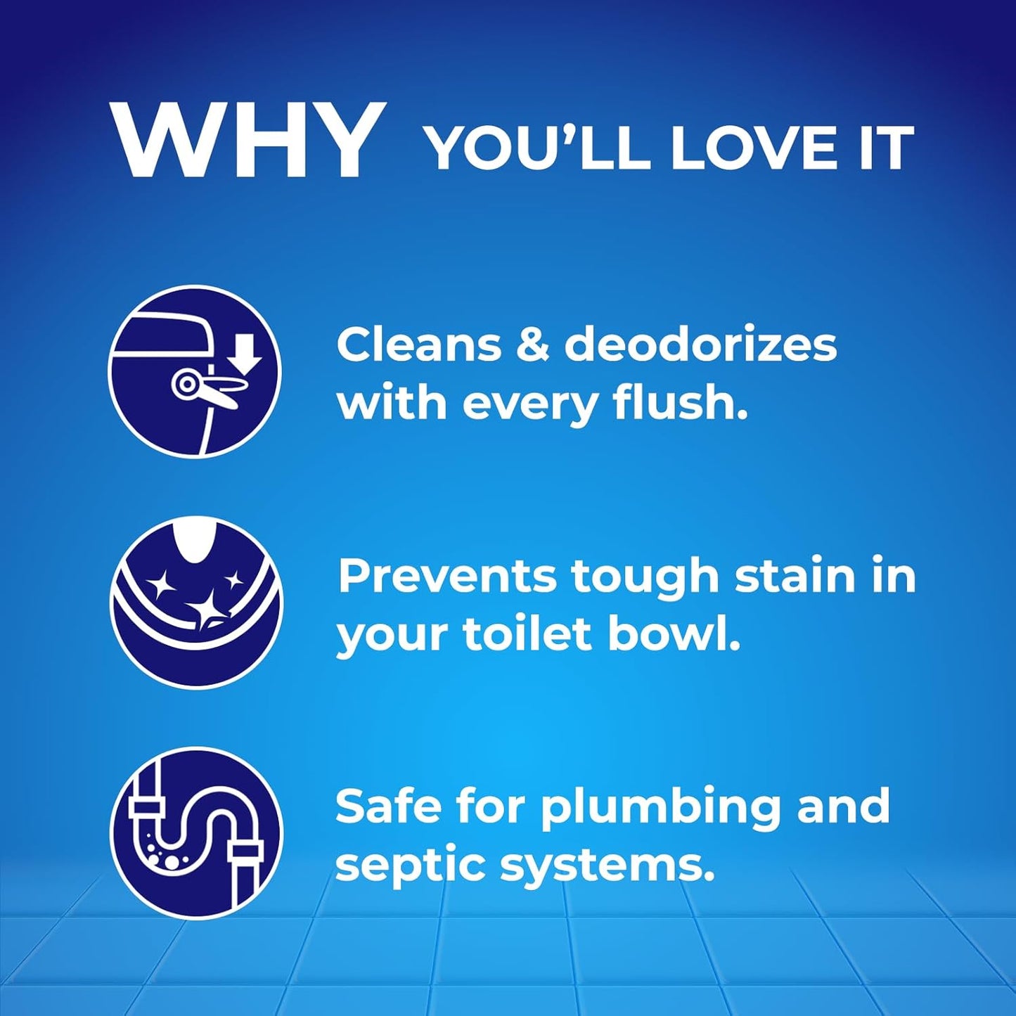 Toilet Gel Stamp - 8 Packs Toilet Bowl Cleaner Gel with Automatic Click, Freshener for Toilet Maintenance, 3.4oz, 6 Month Supply (Ocean)