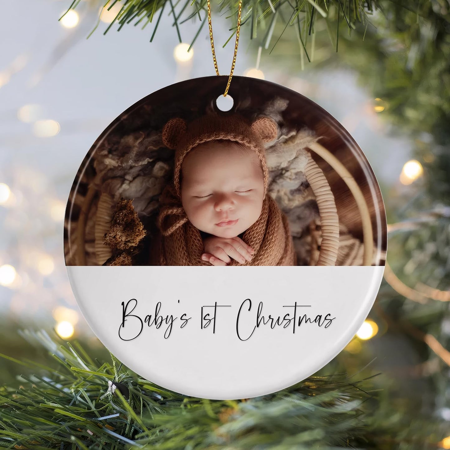 Personalized Christmas Ornaments 2025,Custom Ornaments with Photo Text,First Christmas Ornaments for Xmas Tree Decoration,Ornaments Keepsake Gift for Family