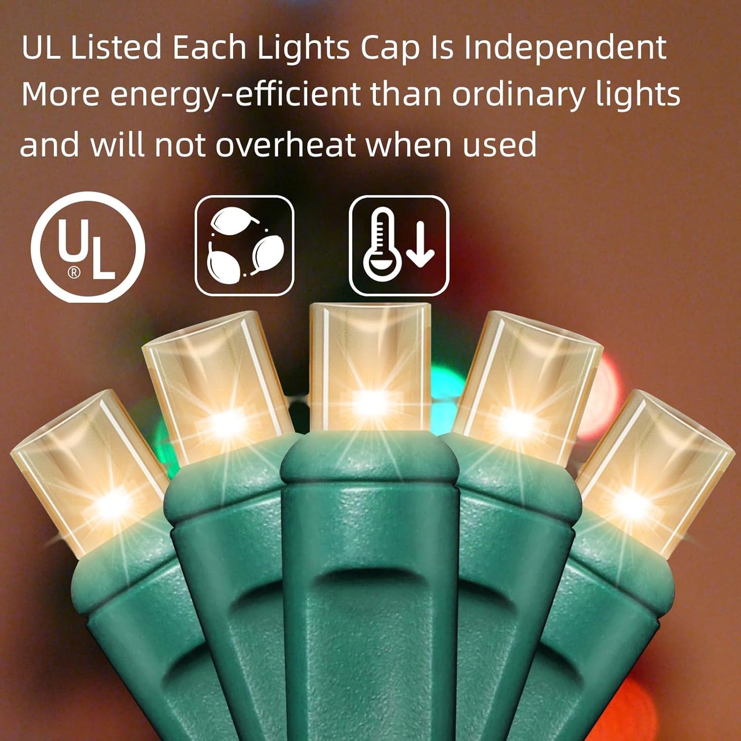 1200LED (24pk of 50L) String Lights, LED Christmas Lights, 6" SPACING,Green Wire,Warm White