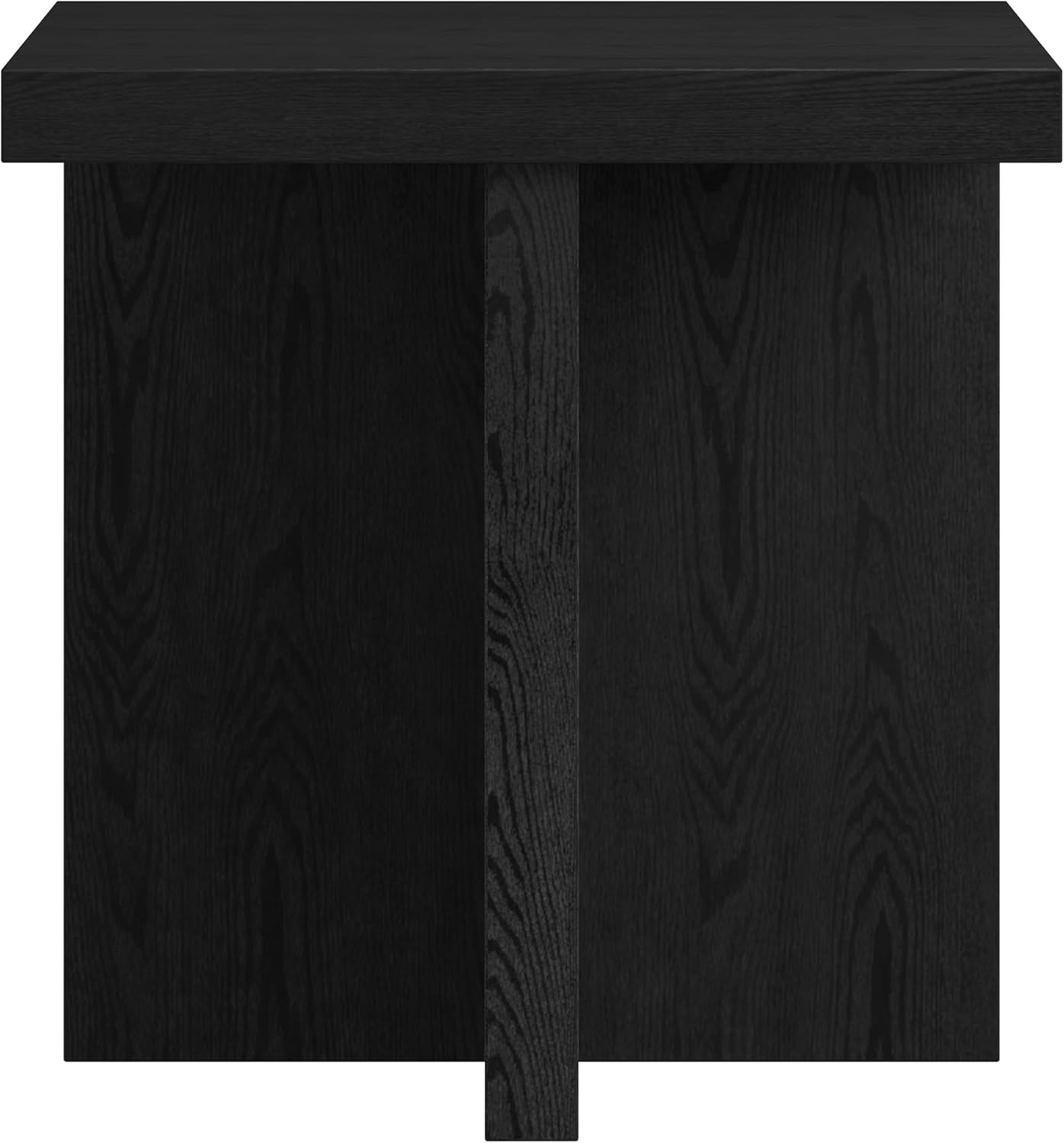 Henn&Hart 22" Wide Square Side Table in Natural Black, for Home, Living Room, Bedroom, Entertainment Room, Office