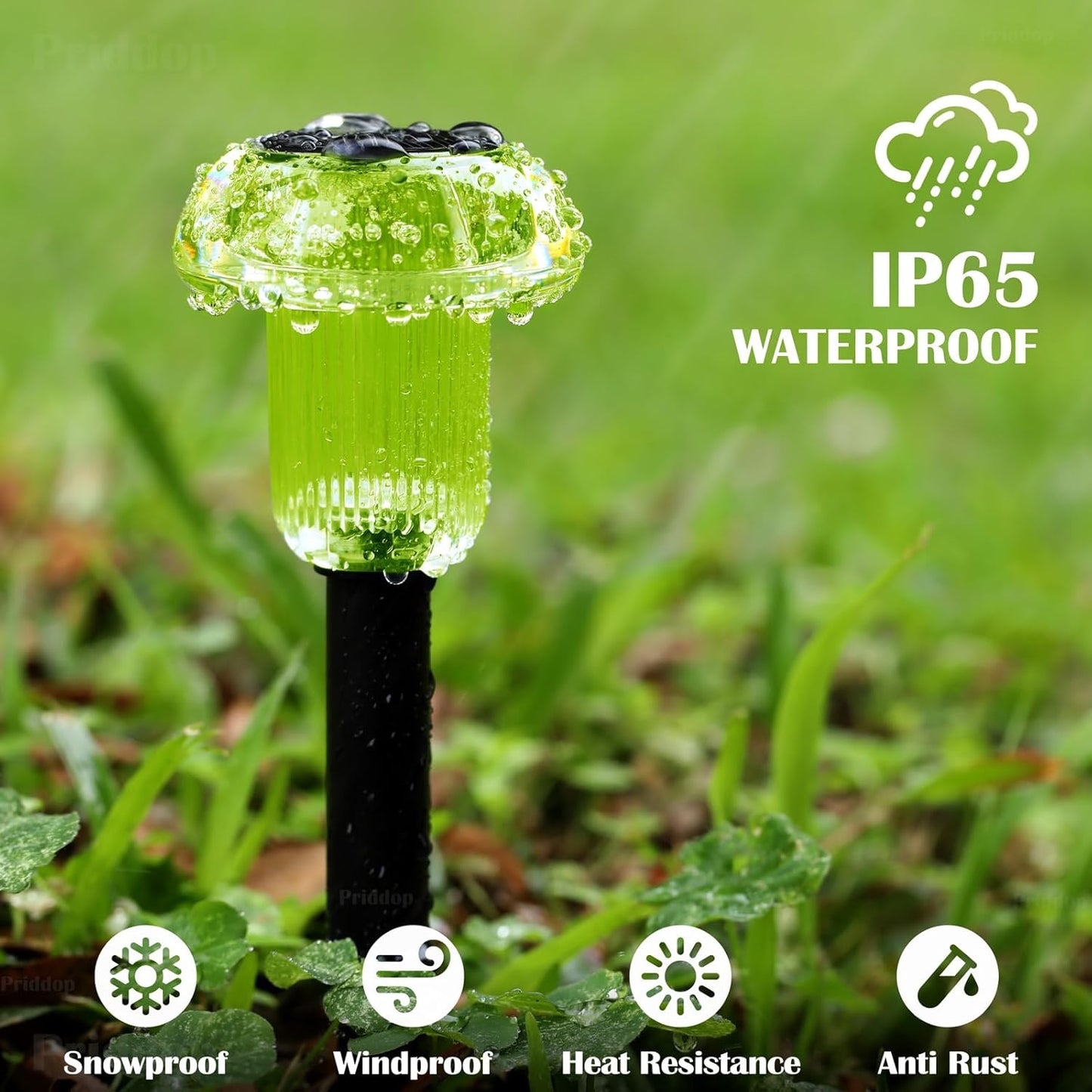 Halloween Solar Lights Outdoor 8 Pack Green LED Waterproof Mushroom Outside Lights for Yard Garden Patio Pathway Walkway Landscape Halloween Decorations