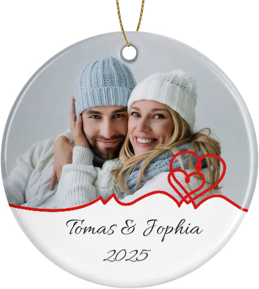 Personalized Christmas Ornaments, Custom Photo & Text 2025 Christmas Tree Ornament, Ideal for Xmas Decorations, Baby Showers, Weddings, Birthdays, Gifts for Mom, Dad, Kids, Pets, Friends